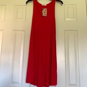 NWT Glamour Farms BomBom Size Small Red Tank Dress